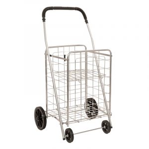 GALVANIZED FOLDING SHOPPING TROLLEY WITH 4 WHEELS
