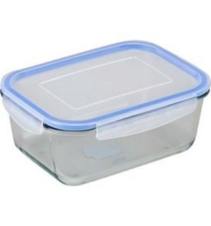 GLASS FOOD CONTAINER WITH CLIPS 900ML