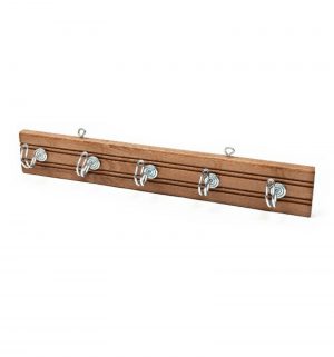 WOODEN WALL HANGER WITH 5 HOOKS